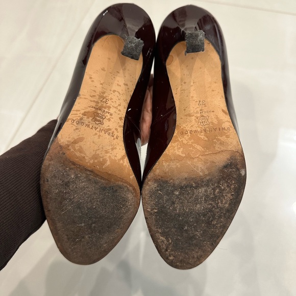 Brian Atwood Patent Leather Burgundy Pumps - Picture 5 of 8